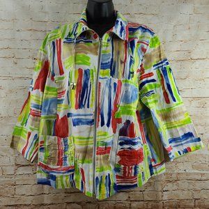 Toni Morgan Zipper Front Light Jacket Size Large